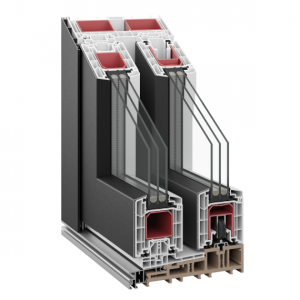 uPVC Ανασηκούμενο συρόμενο Kommerling PremiDoor 88 AluClip